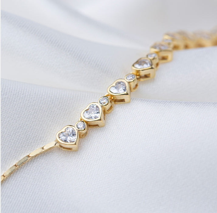 Heart Zircon Stone Bracelet