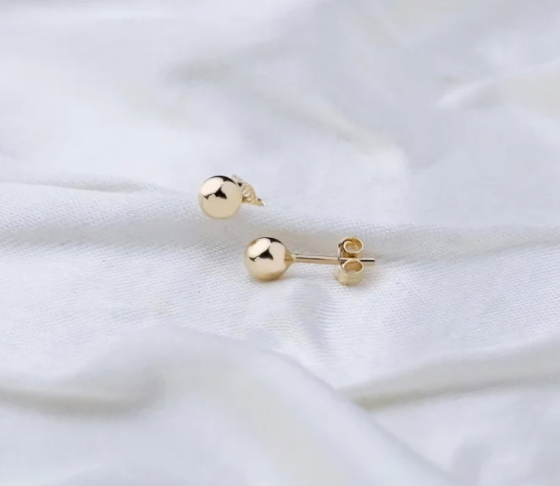 14k Gold Ball Stud Earring