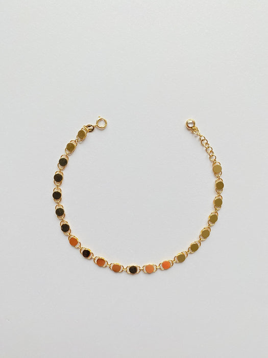 14k Gold Mini Disc Chain Bracelet