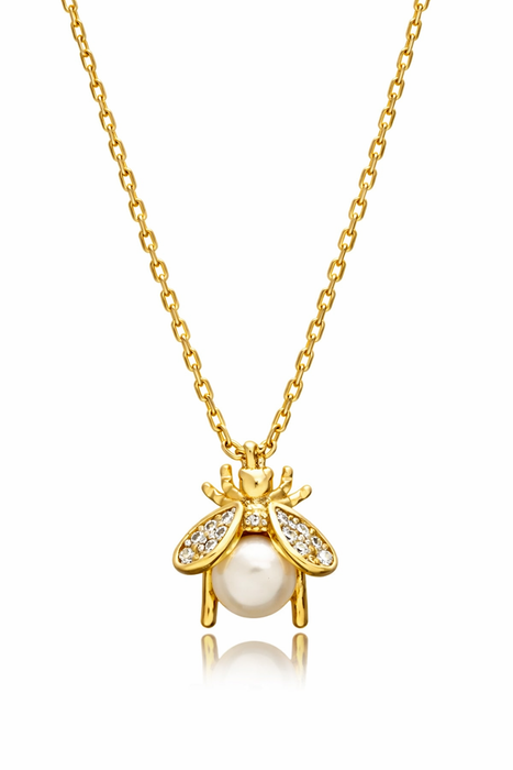 Pearl Bee Pendant Necklace