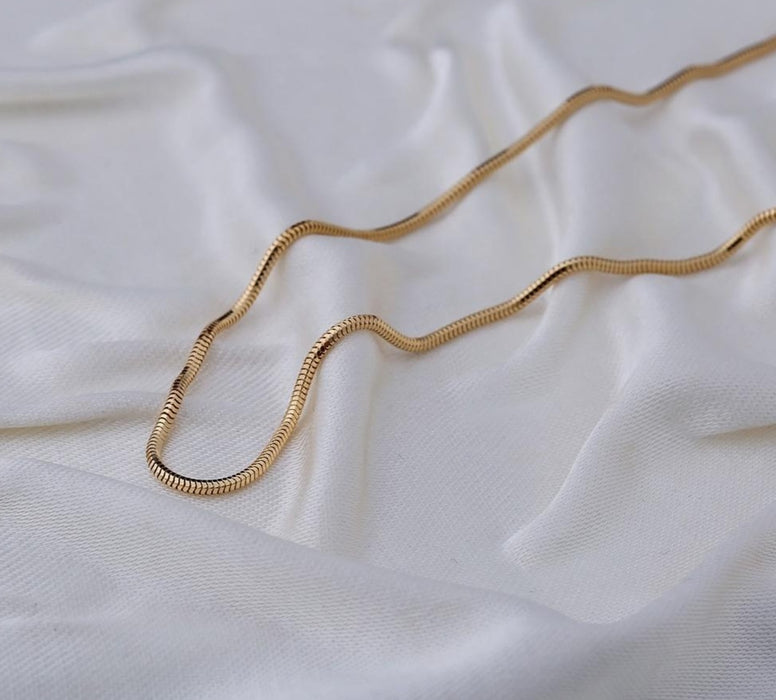 14k Gold Snake Necklace