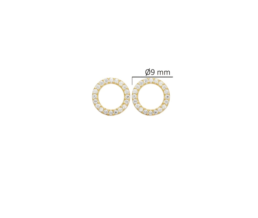 14k Gold Hollow Design Stud