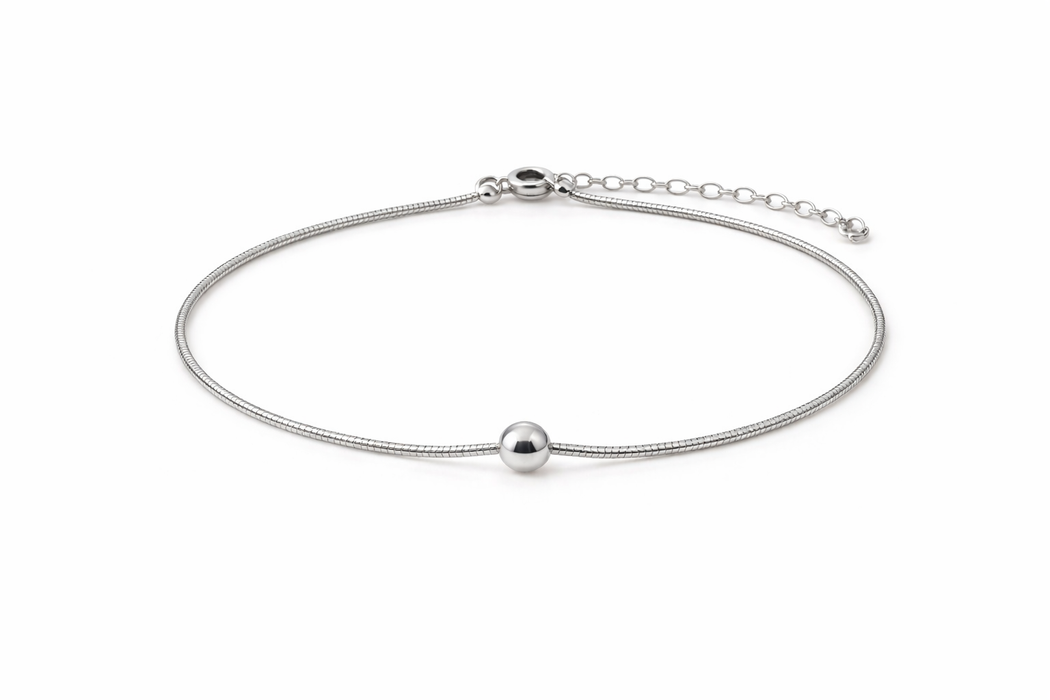 Polished Bead Snake Chain Bracelet