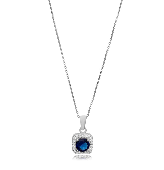 Round Shape Sapphire Necklace