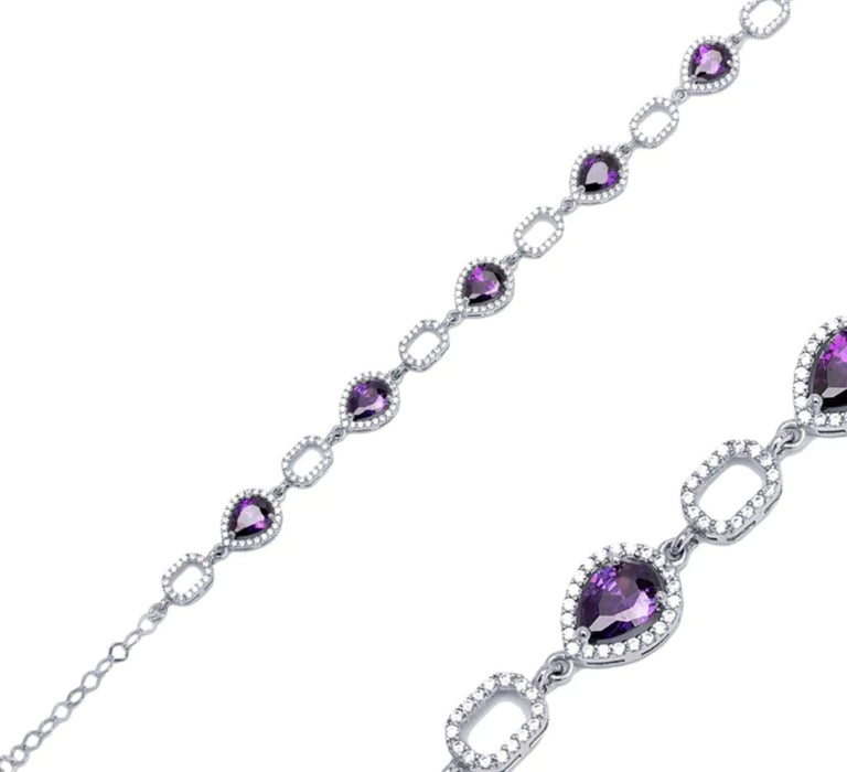 Luxury Amethyst CZ Bracelet