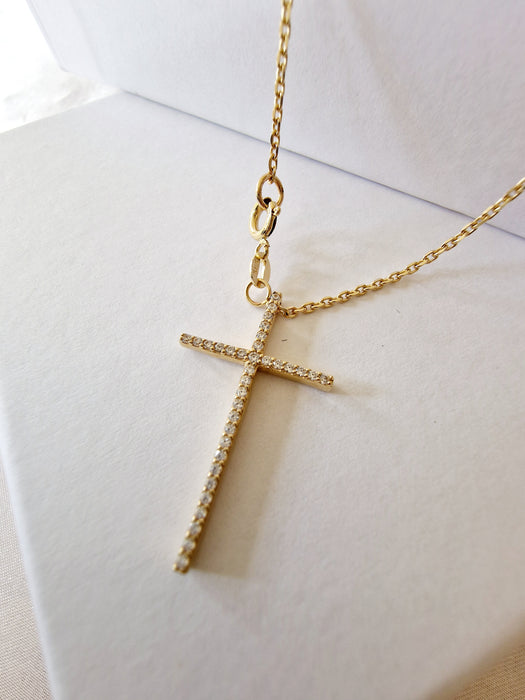 14k Gold Cross  Necklace