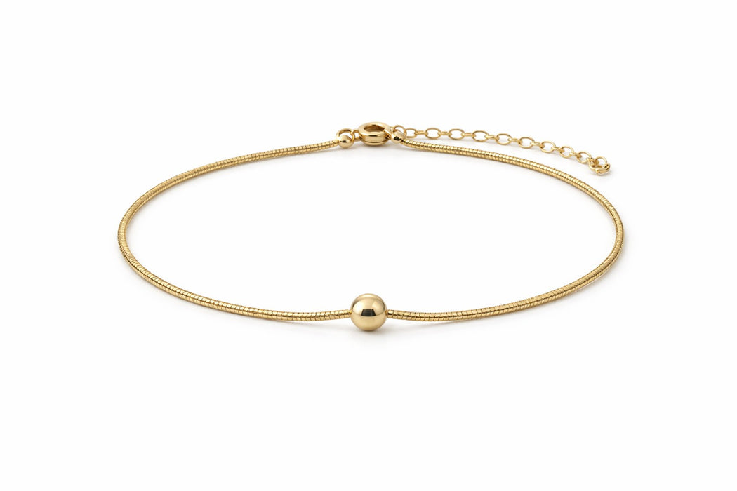 Polished Bead Snake Chain Bracelet