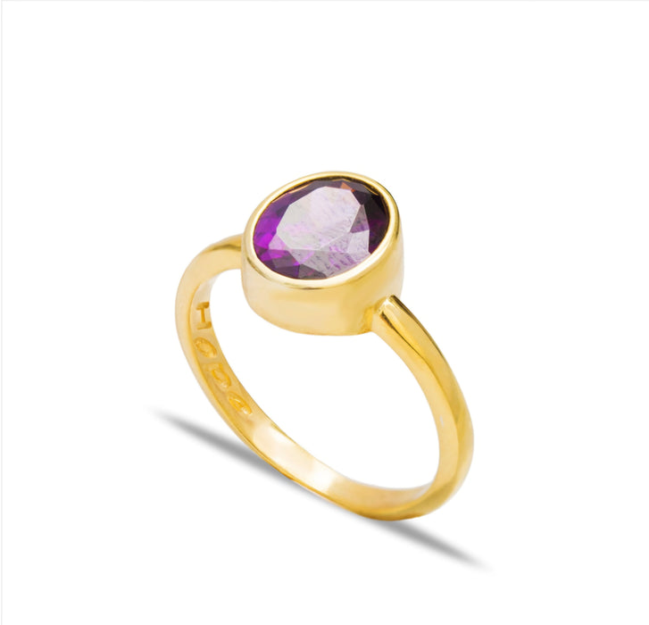 Oval Amethyst Stone Ring