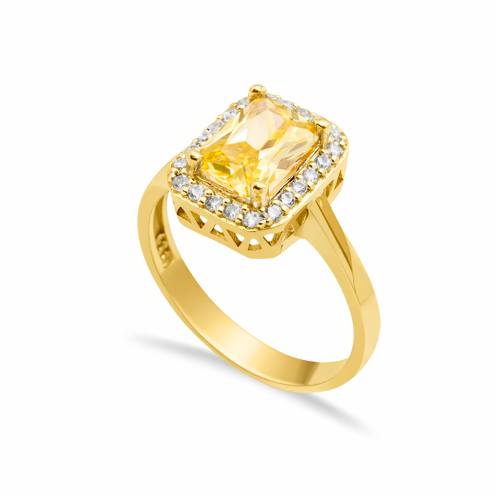 Rectangular Citrine Halo