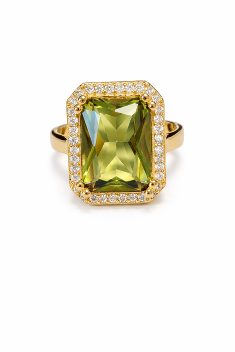 Zultanite Halo Statement Ring